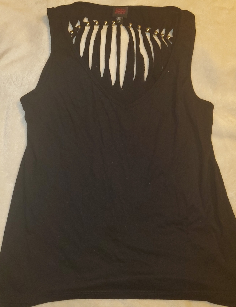 Supercute tank. With studded distressed back